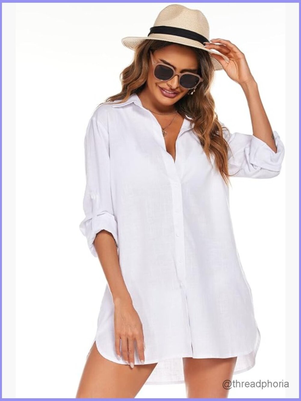 Button Down Long Sleeve Blouse Cuffed Sleeve Collared Shirt